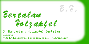 bertalan holzapfel business card